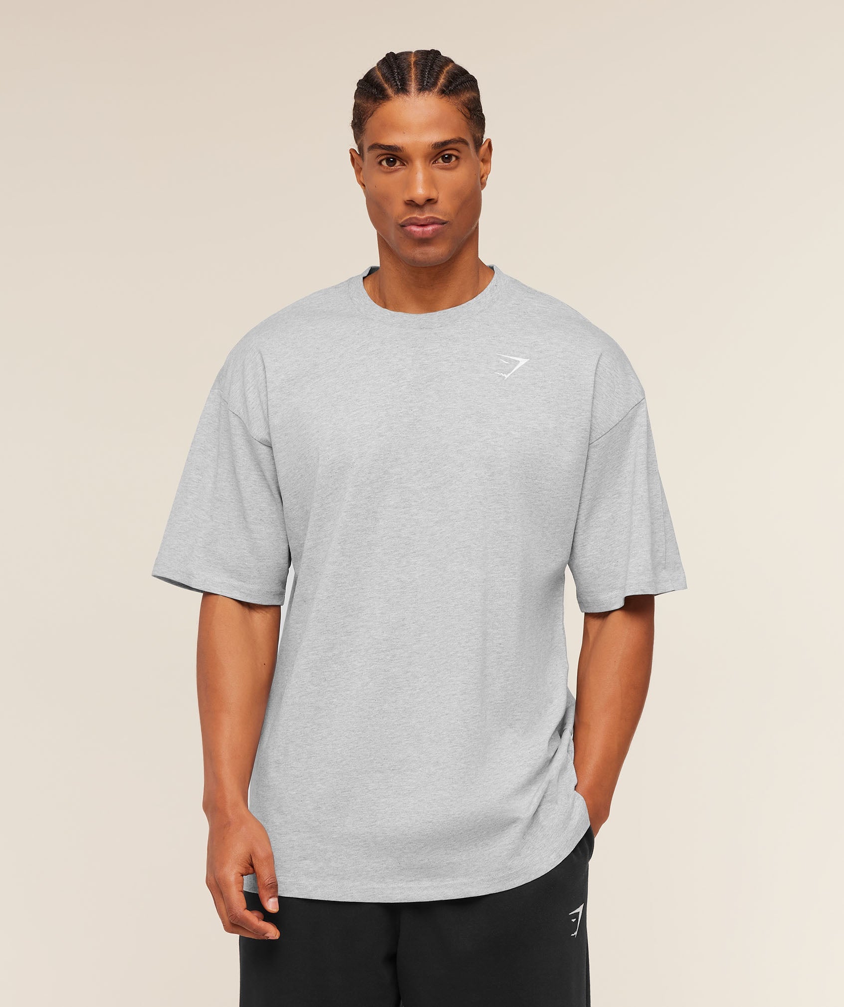 Crest Oversized T-Shirt - Light Grey Core Marl — imagem 3