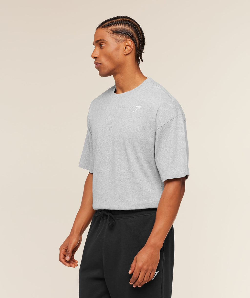 Crest Oversized T-Shirt - Light Grey Core Marl — imagem 4