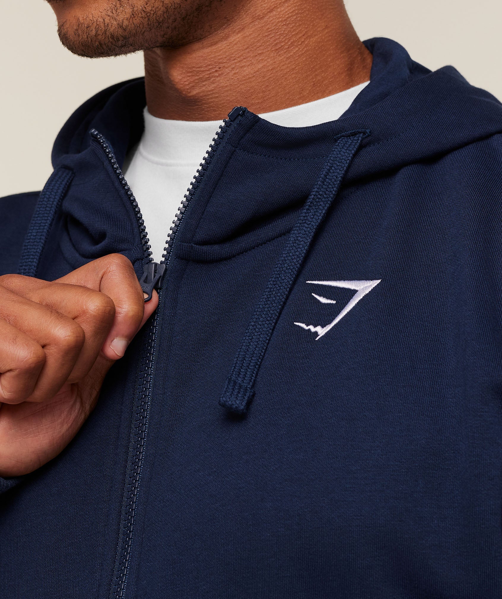 Crest Oversized Zip Up Hoodie - Navy — imagem 5