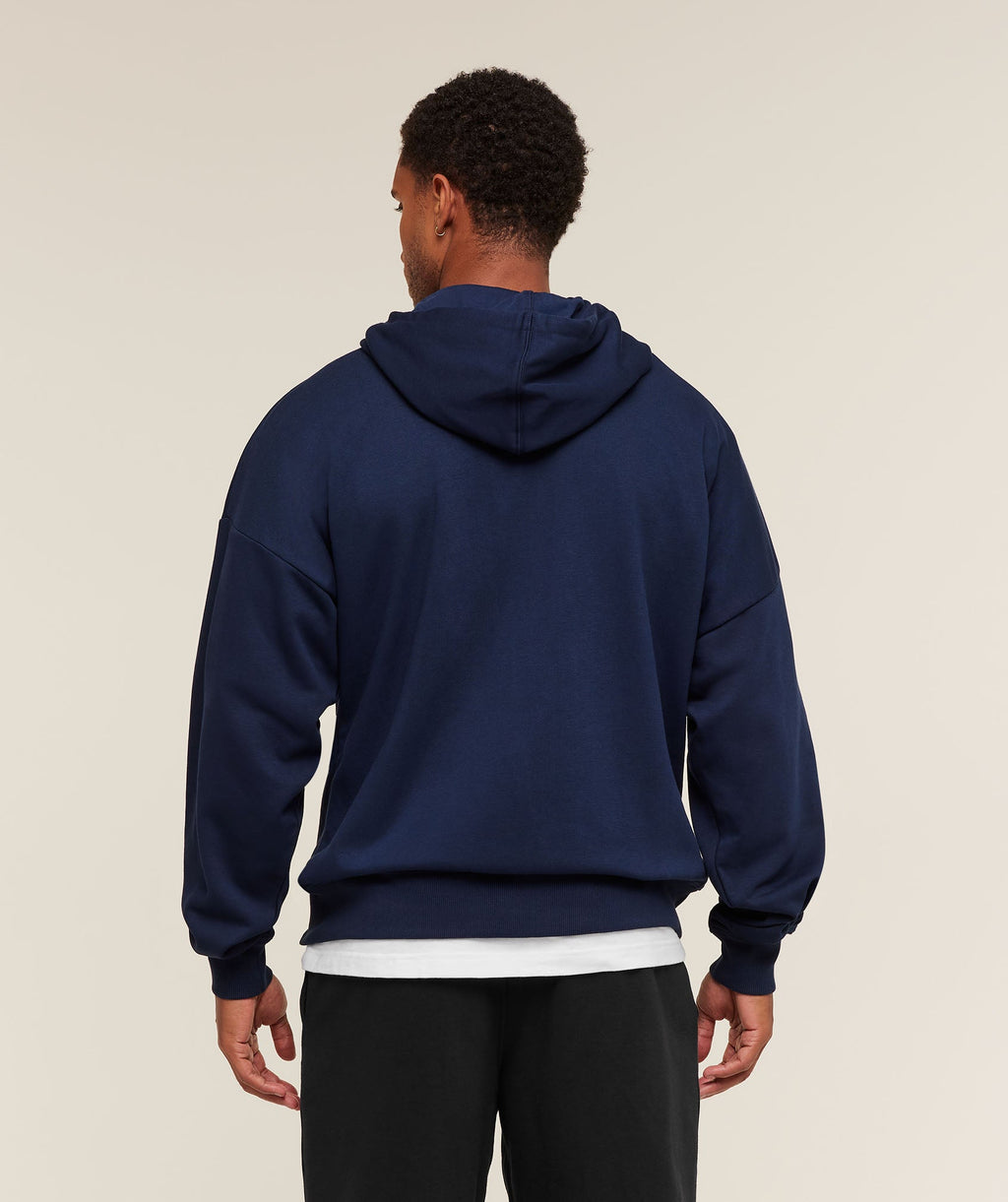 Crest Oversized Zip Up Hoodie - Navy — imagem 2