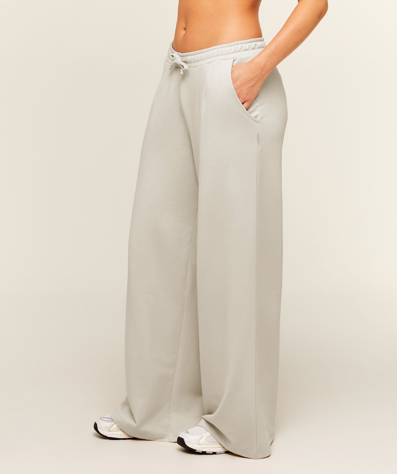 Lightweight Wide Leg Pants Regular - Pebble Grey — imagem 5