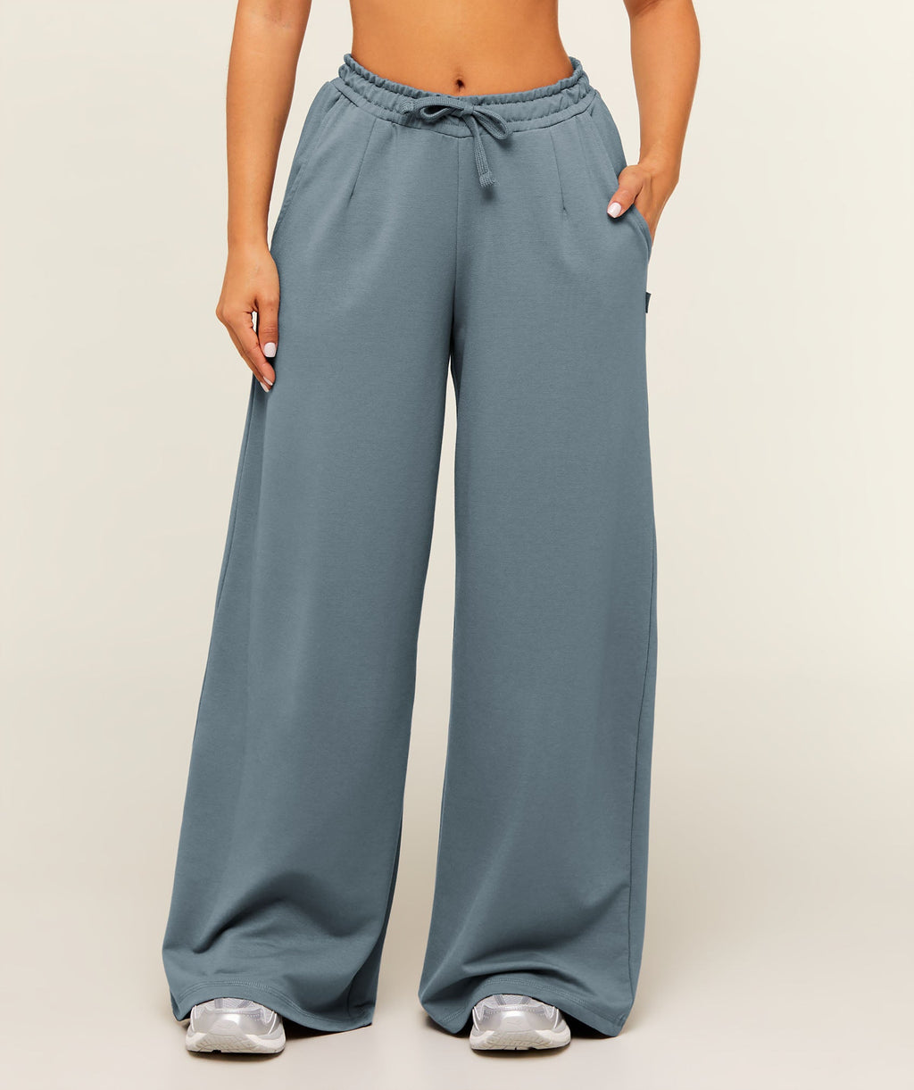 Lightweight Wide Leg Pant Short - Iron Blue — imagem 1
