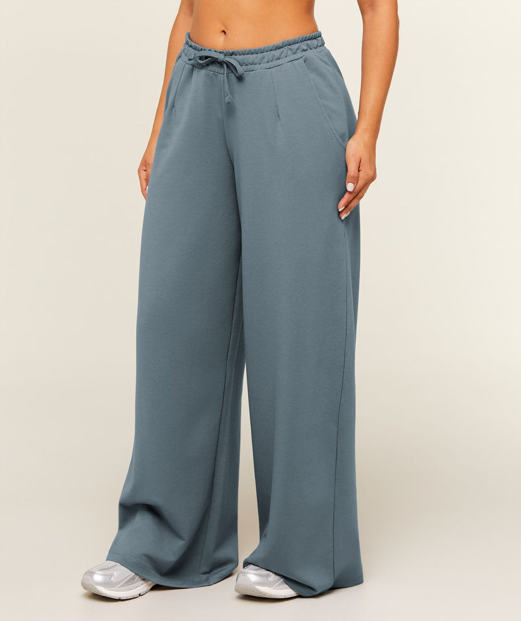 Lightweight Wide Leg Pant Short - Iron Blue — imagem 4