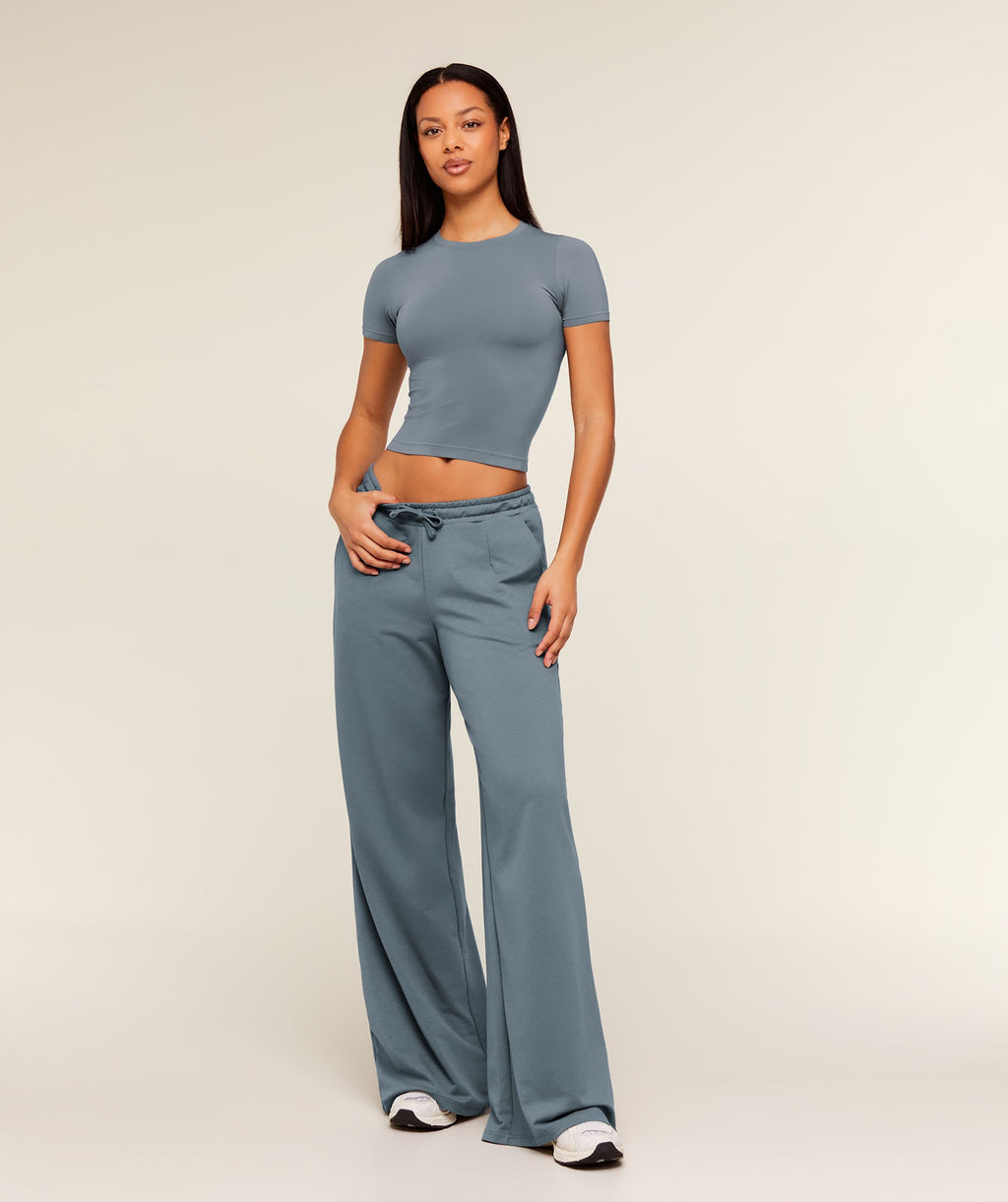 Lightweight Wide Leg Pant Tall - Iron Blue — imagem 5
