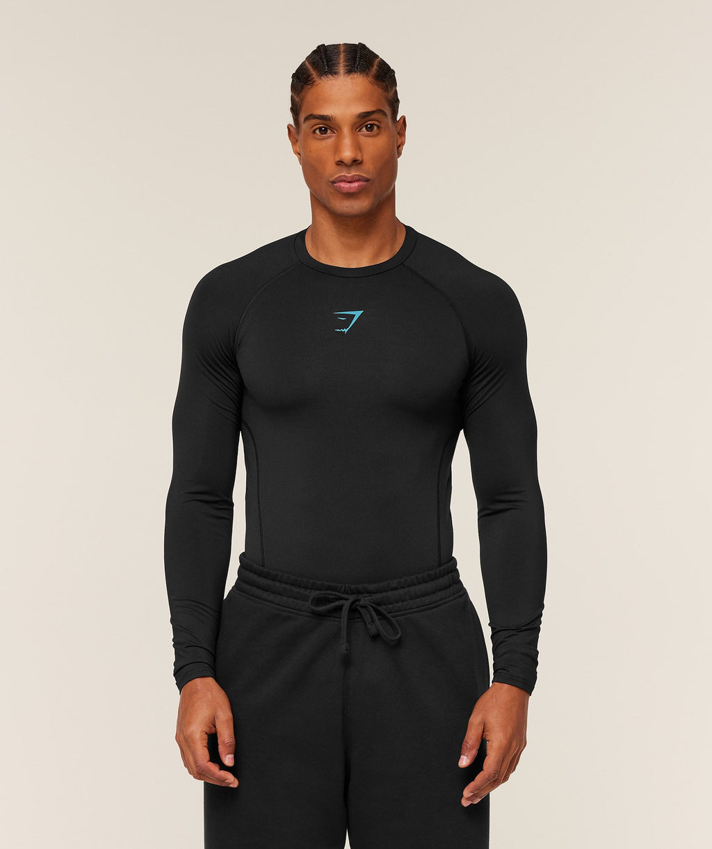 Element Baselayer Long Sleeve T-Shirt - Black/Brand Blue — imagem 1