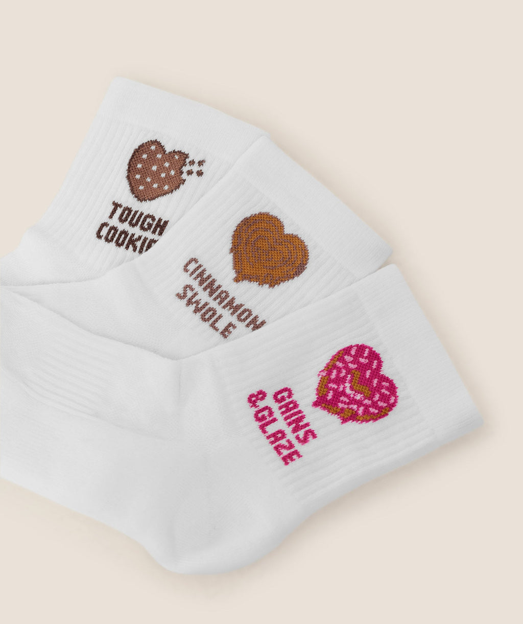 Sweet Treat Graphic Midi Socks 3pk - GS White — imagem 2