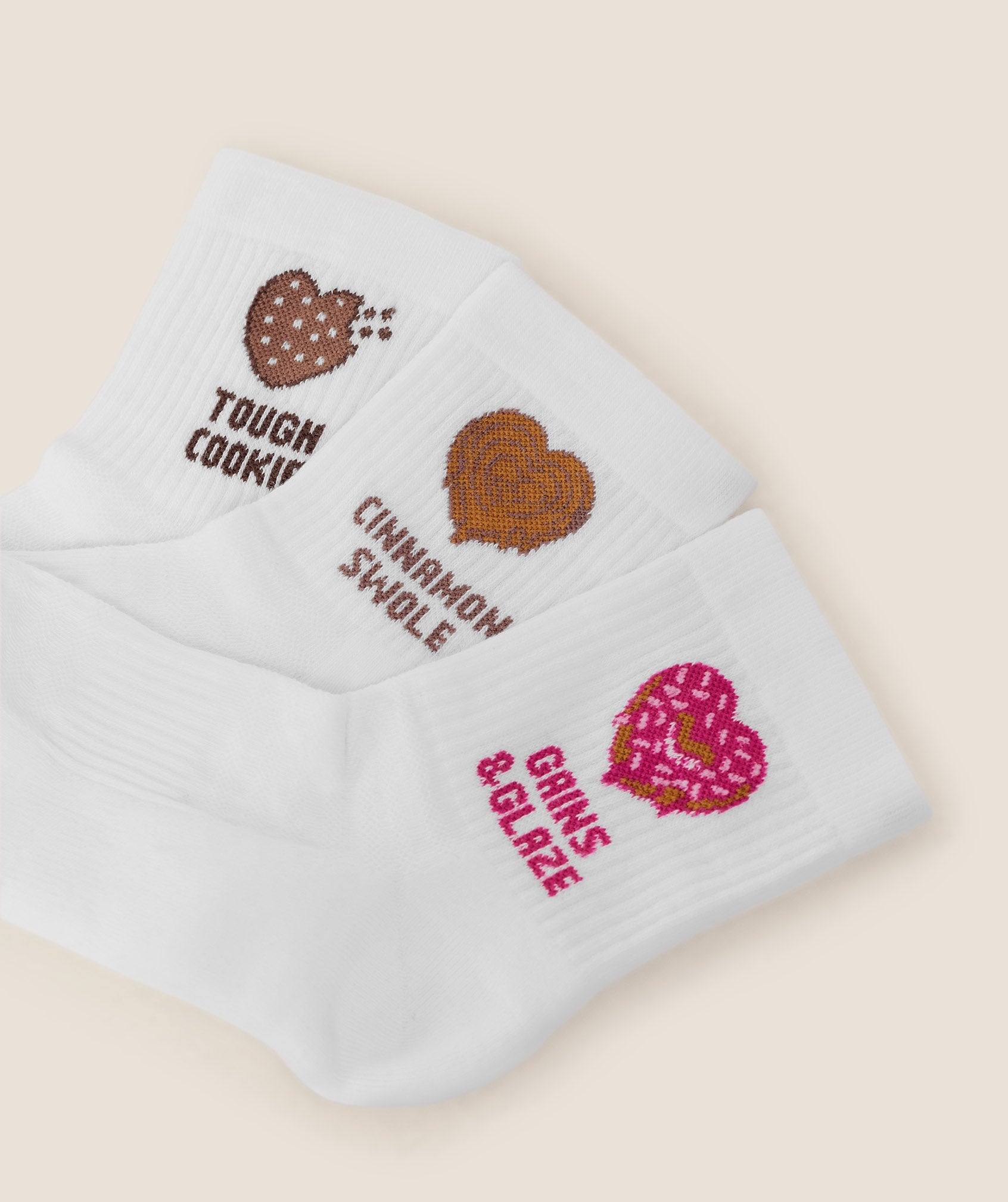 Sweet Treat Graphic Midi Socks 3pk - GS White — imagem 2