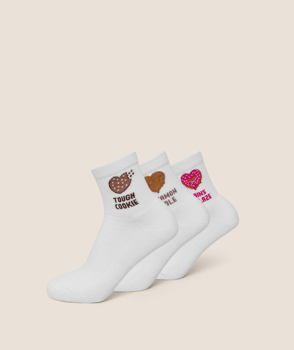 Sweet Treat Graphic Midi Socks 3pk - GS White — imagem 1