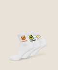 Breakfast Graphic Midi Socks 3pk - White — imagem 1
