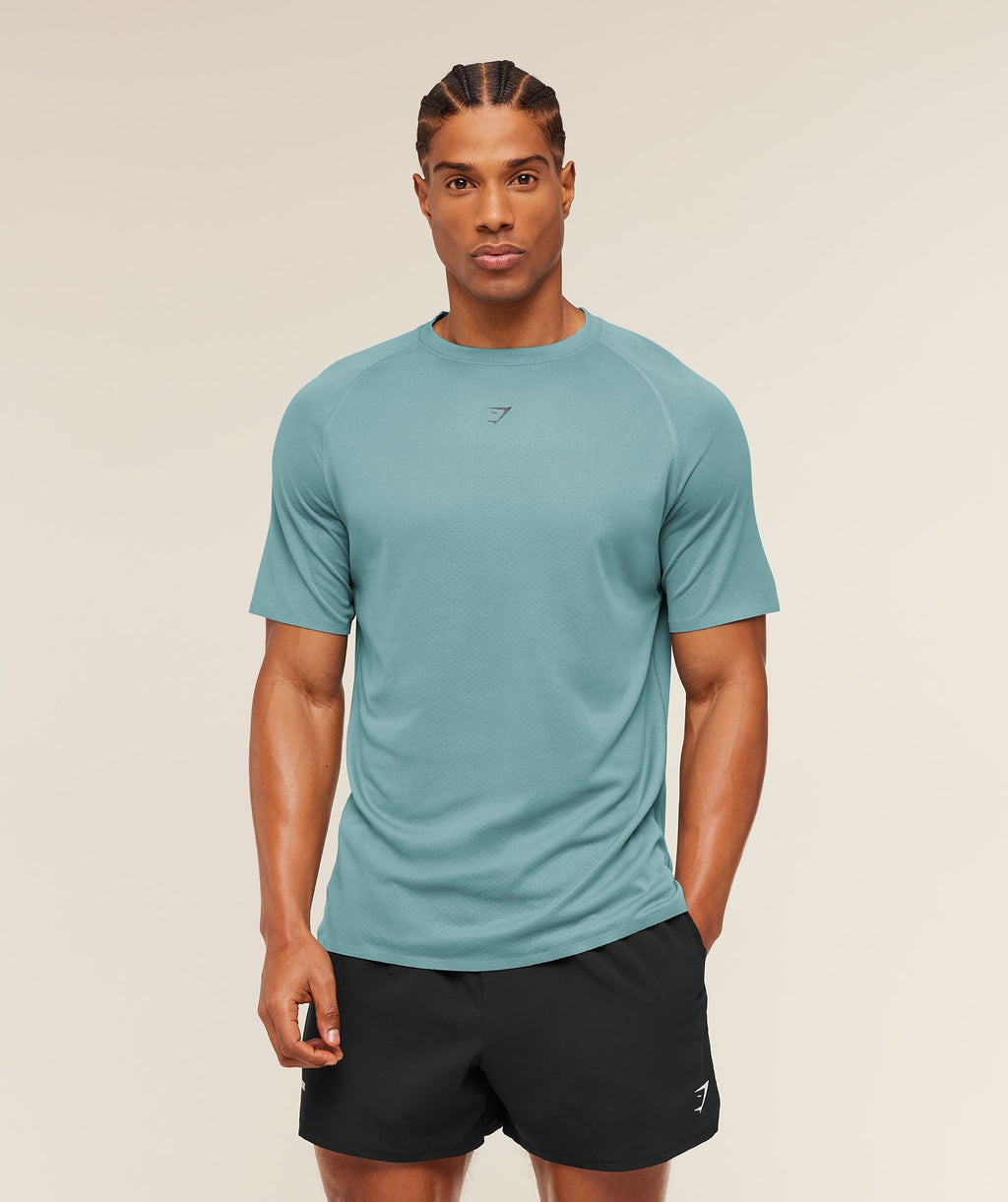Hybrid Engineered Jacquard T-Shirt - Storm Blue — imagem 1