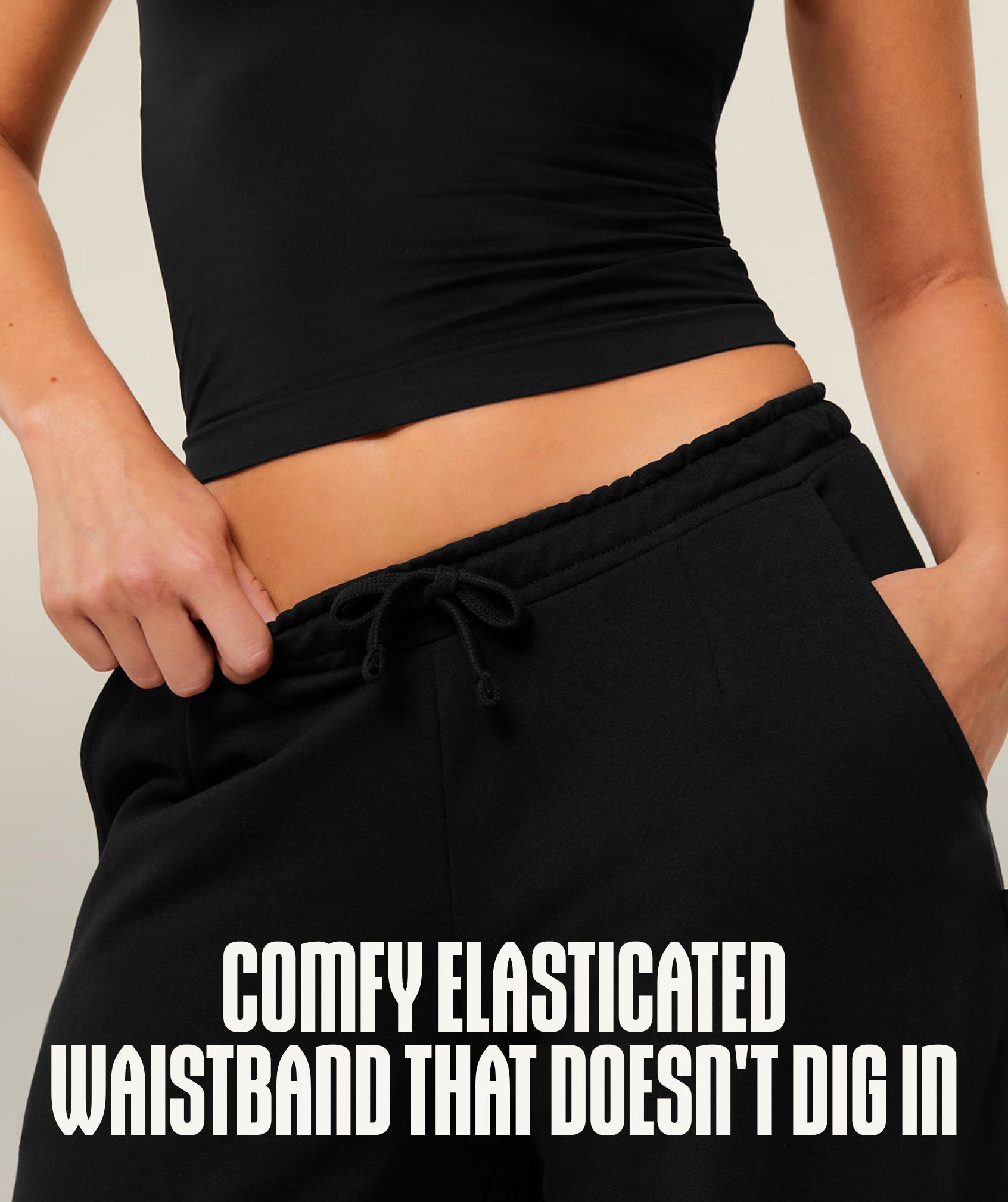 Lightweight Wide Leg Pant Short - Black — imagem 2