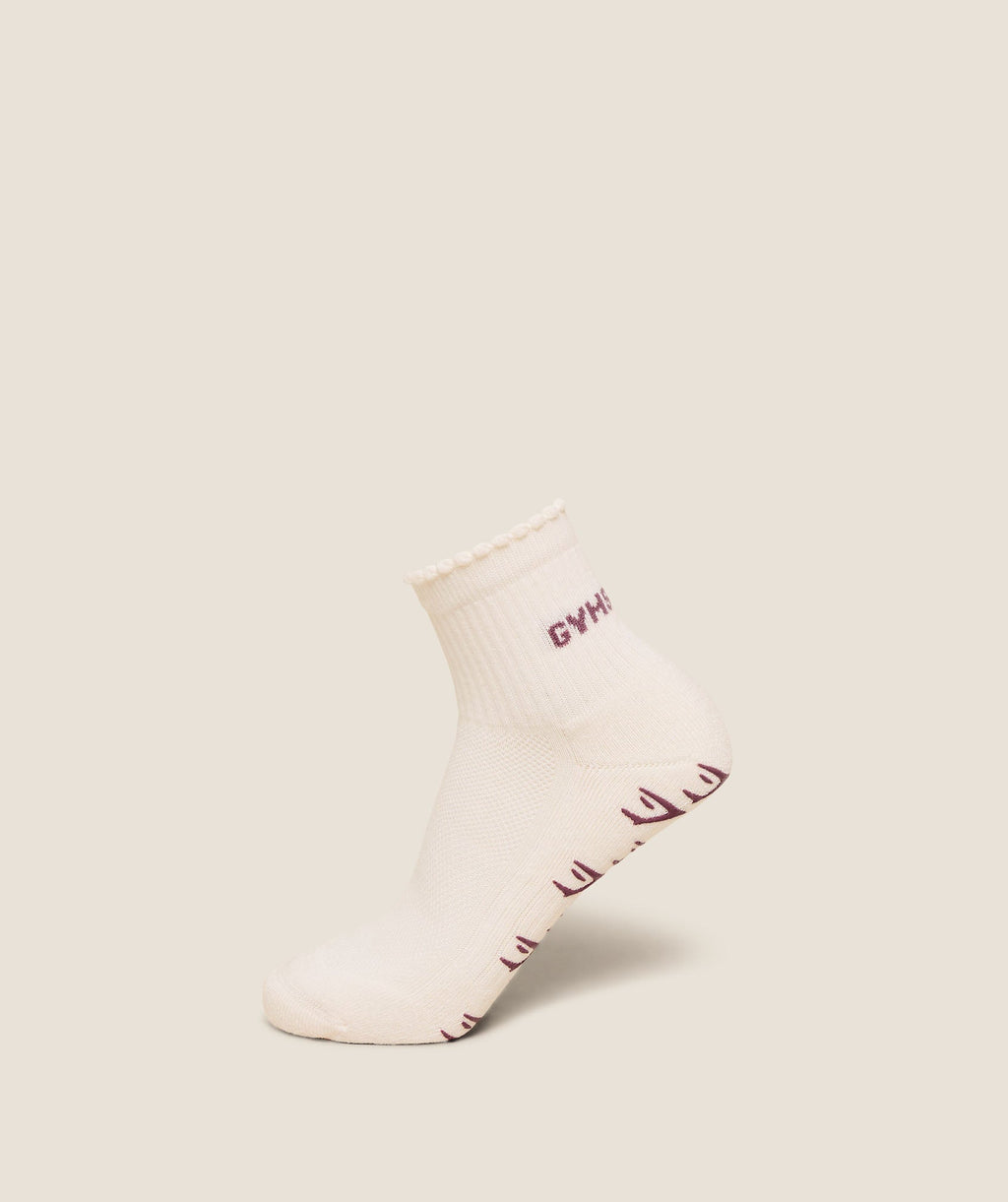 Frill Pilates Midi Sock - Soft White /  Calm Pink — imagem 1