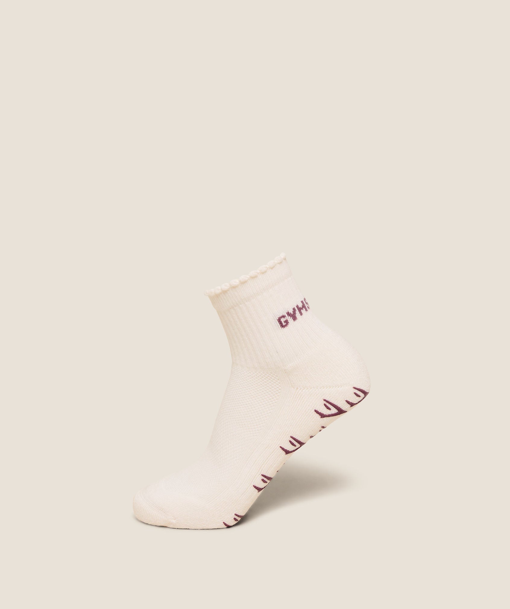 Frill Pilates Midi Sock - Soft White /  Calm Pink — imagem 1