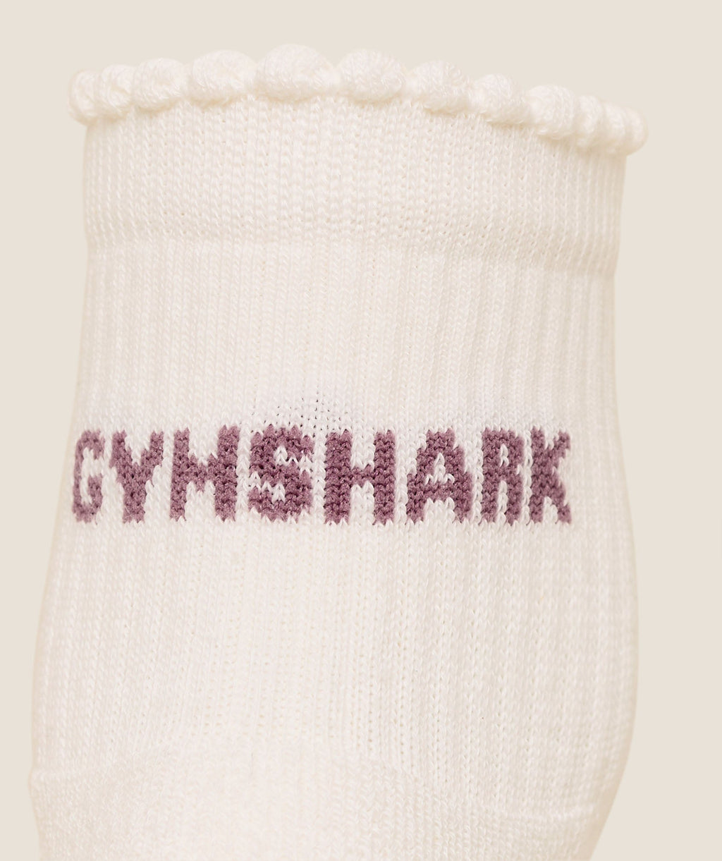 Frill Pilates Midi Sock - Soft White /  Calm Pink — imagem 4