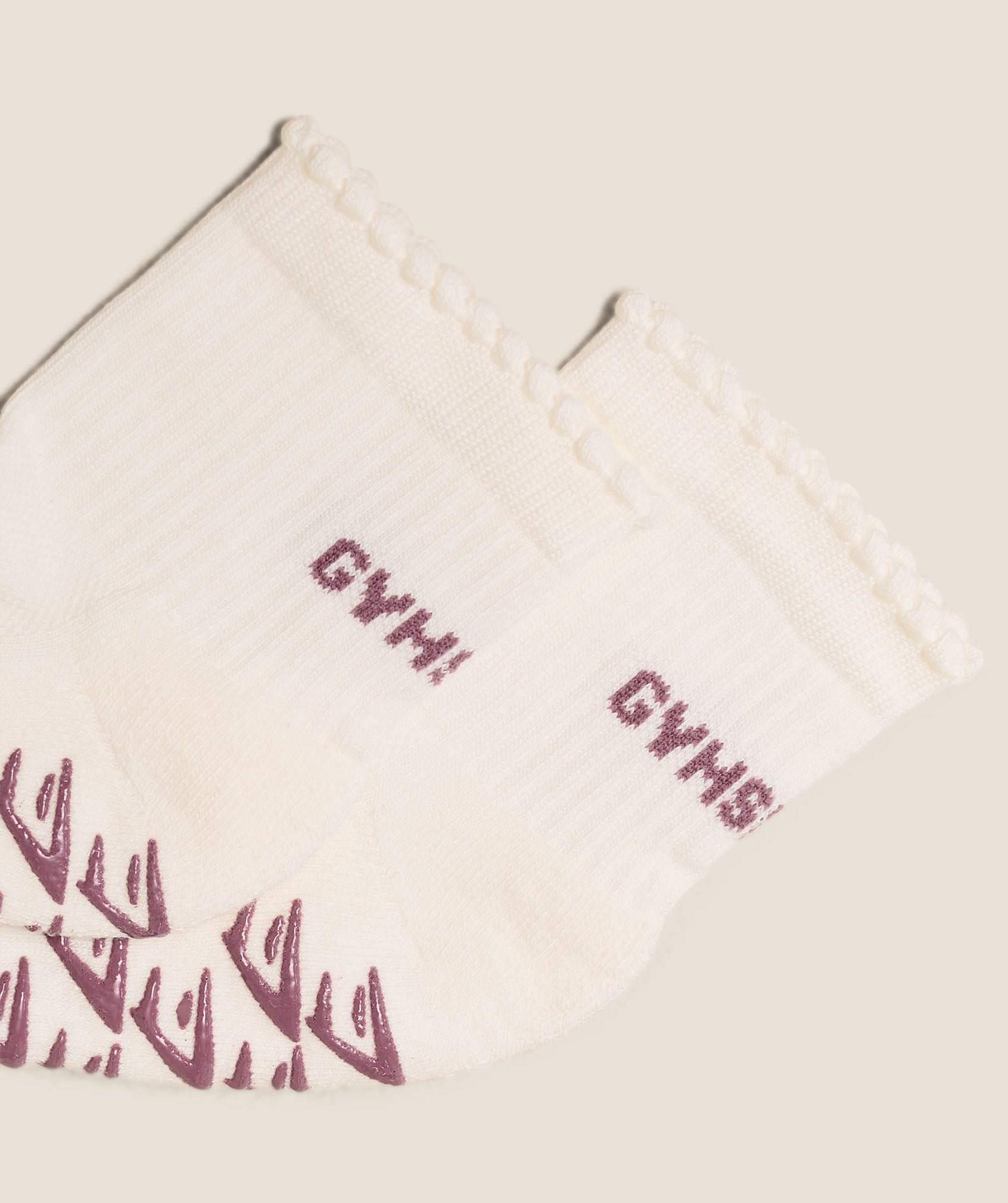 Frill Pilates Midi Sock - Soft White /  Calm Pink — imagem 2