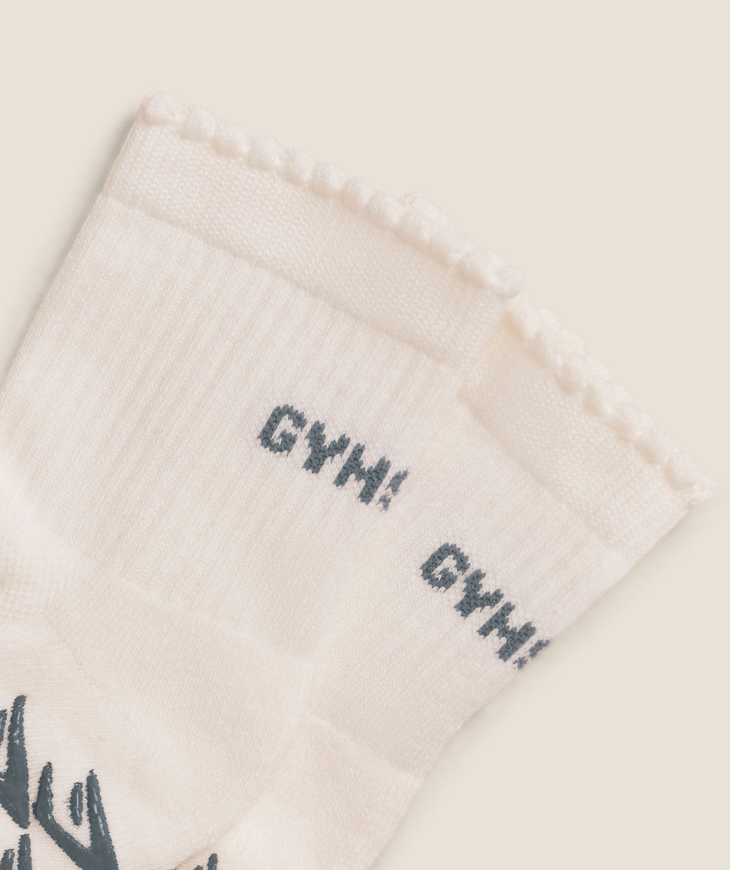 Frill Pilates Midi Sock - Soft White/Iron Blue — imagem 4