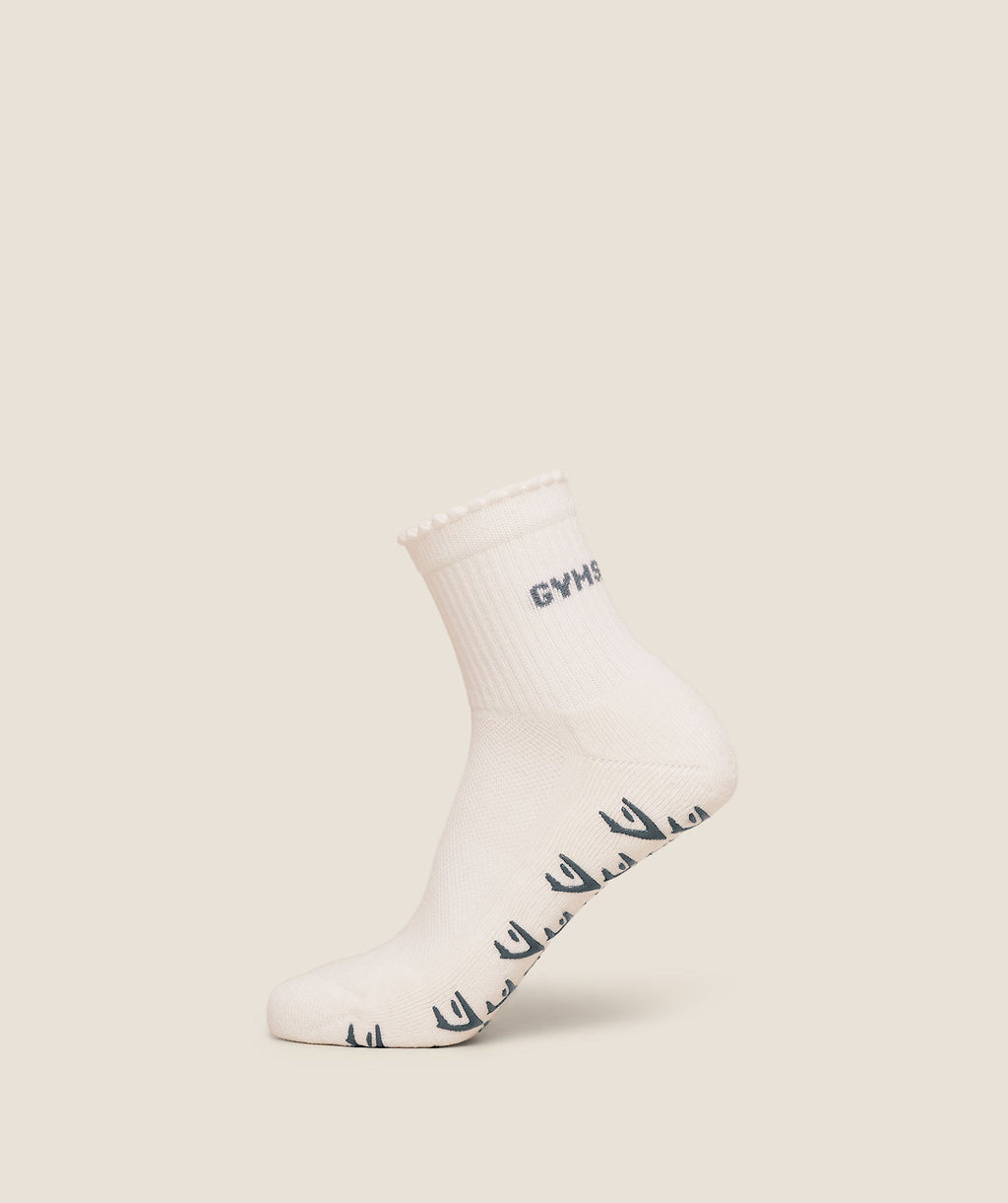 Frill Pilates Midi Sock - Soft White/Iron Blue — imagem 1