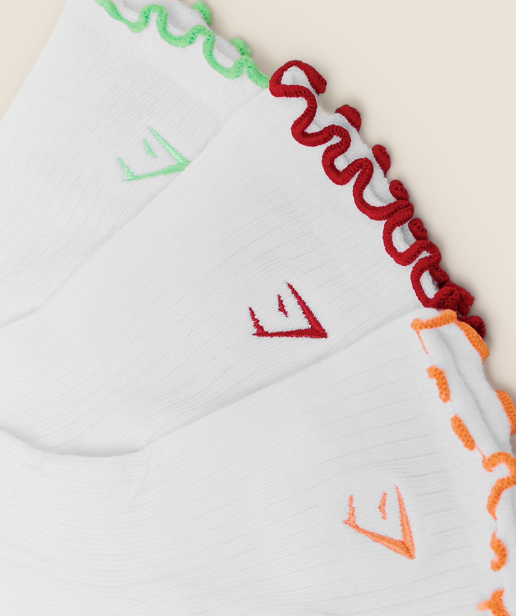 Fruity Graphic Midi Frill Socks 3pk - White — imagem 3