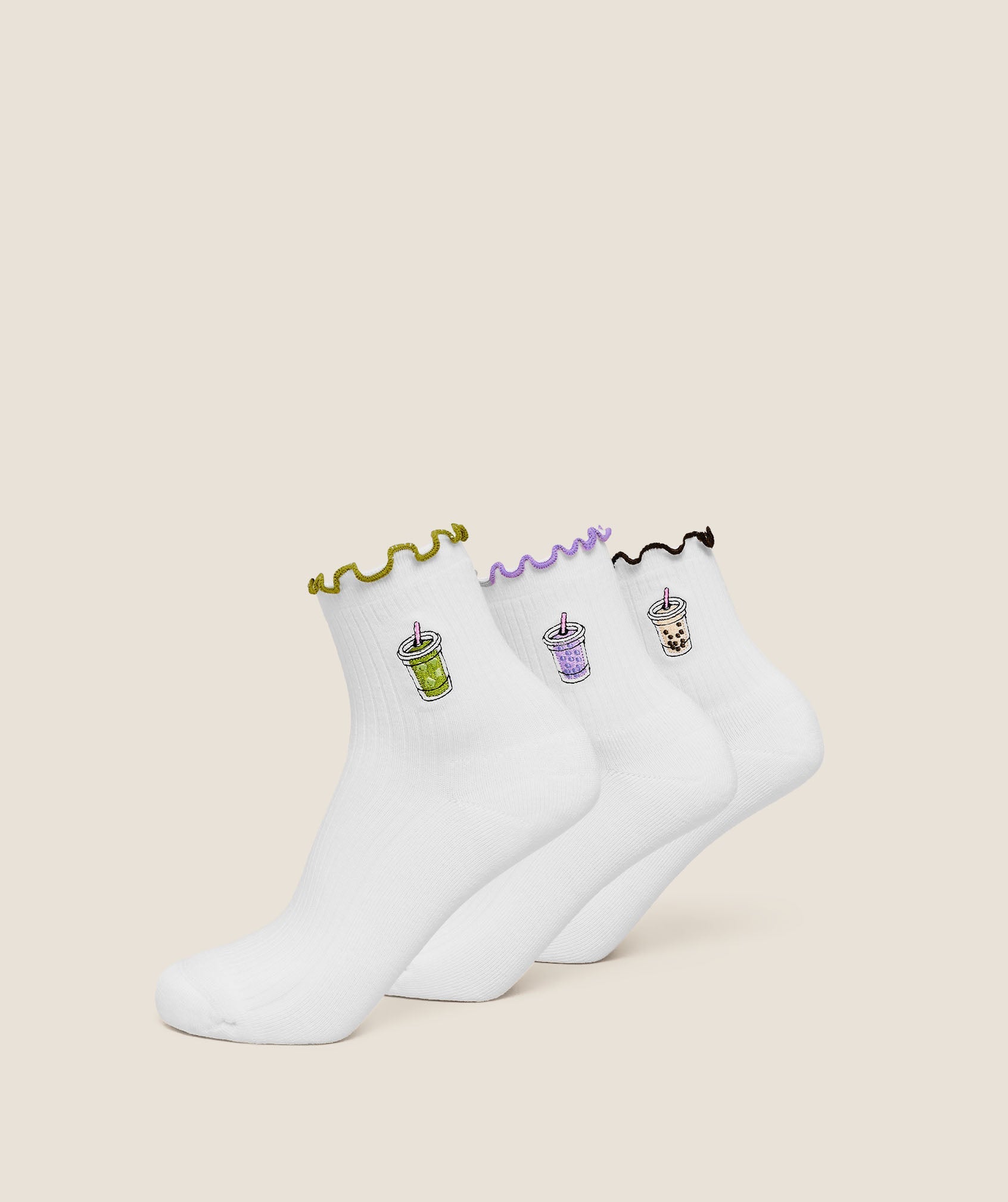 Hydration Graphic Midi Frill Socks 3pk - White — imagem 1
