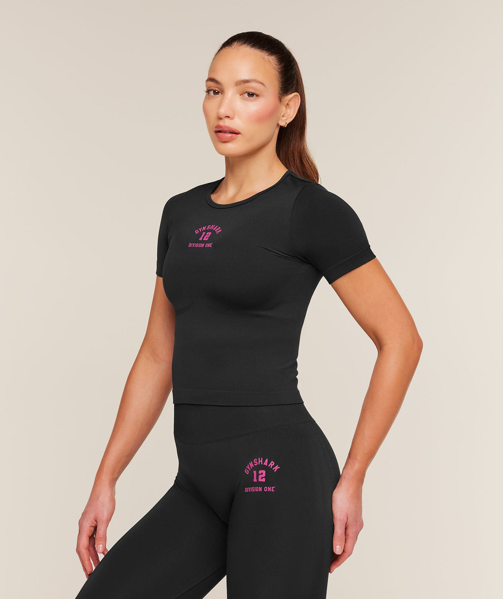 Everyday Seamless Graphic Short Sleeve Top - Black — imagem 3