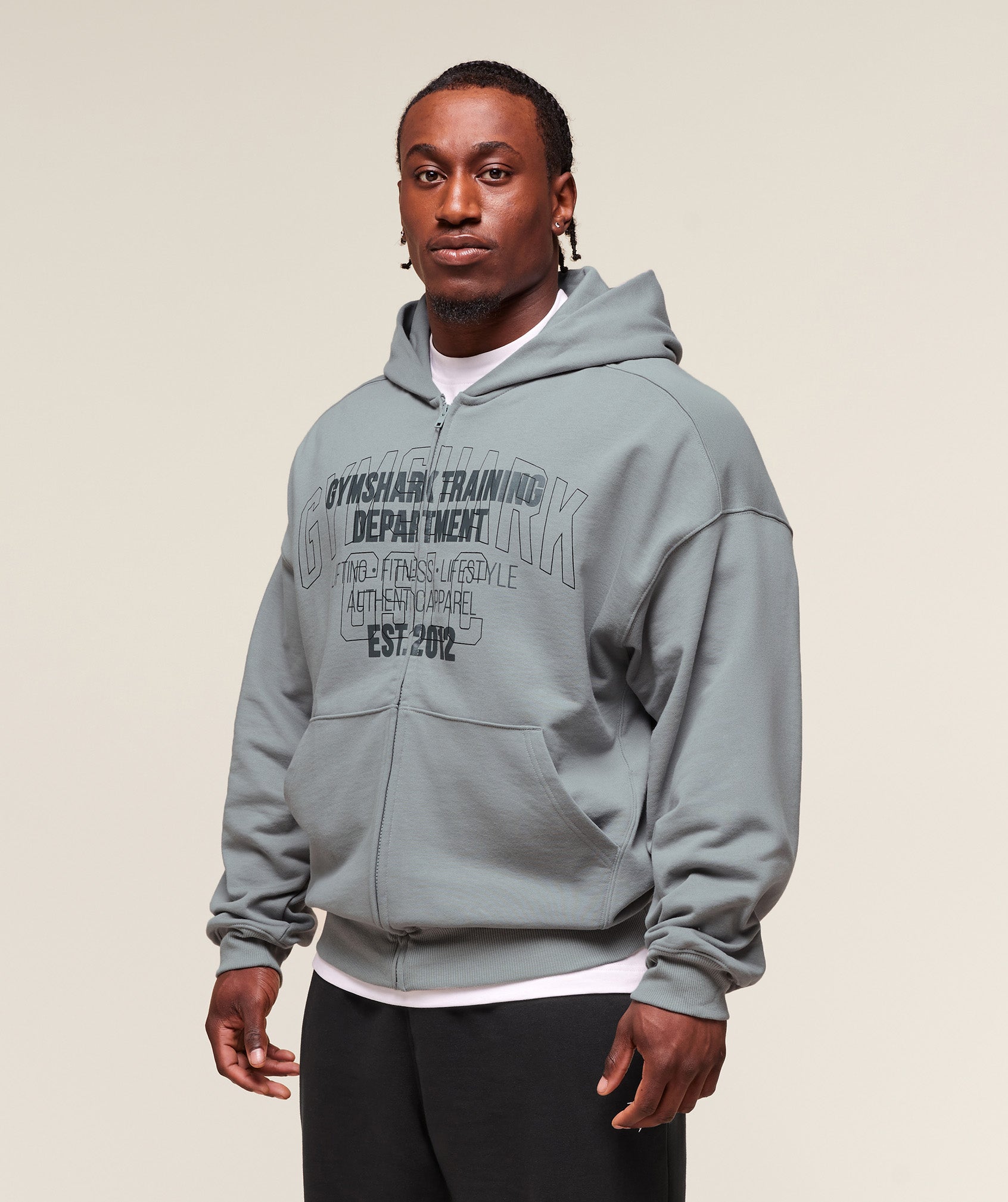 Authentic Apparel Zip Up Hoodie - Smokey Grey — imagem 3