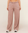 Chainstitch Graphic Wide Leg Joggers - Chestnut Pink/Wash — imagem 1