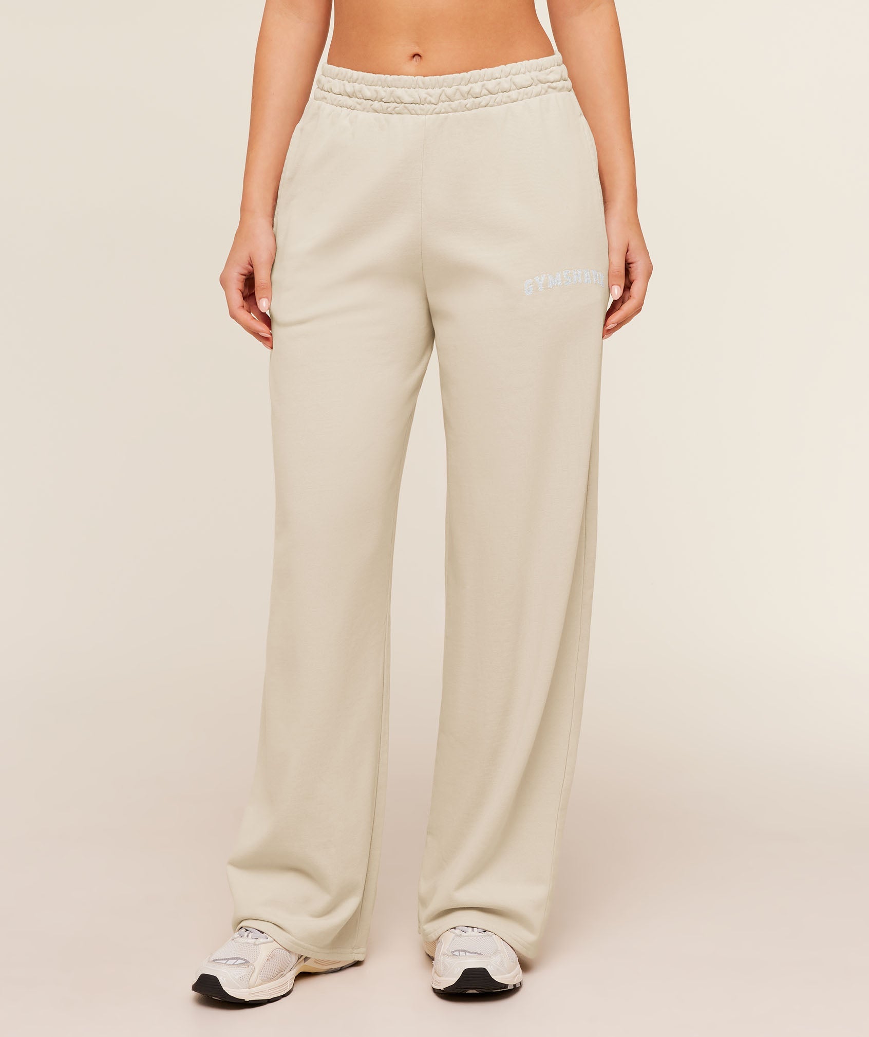 Chainstitch Graphic Wide Leg Joggers - Pebble Grey/Wash — imagem 1