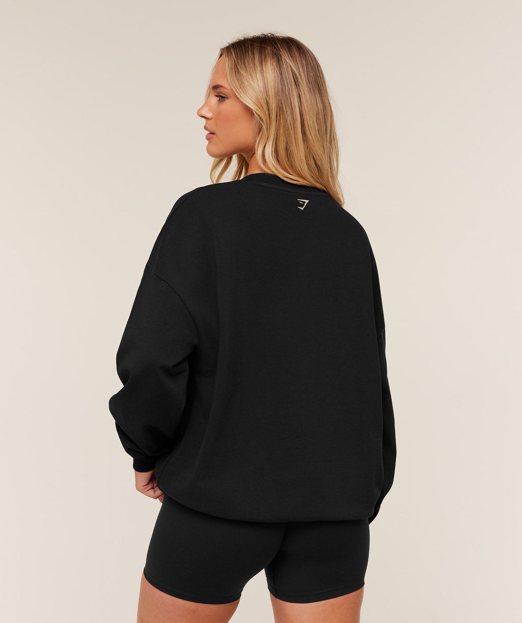 Collegiate Graphic Crew Neck Pullover - Black/ Pebble Grey — imagem 2