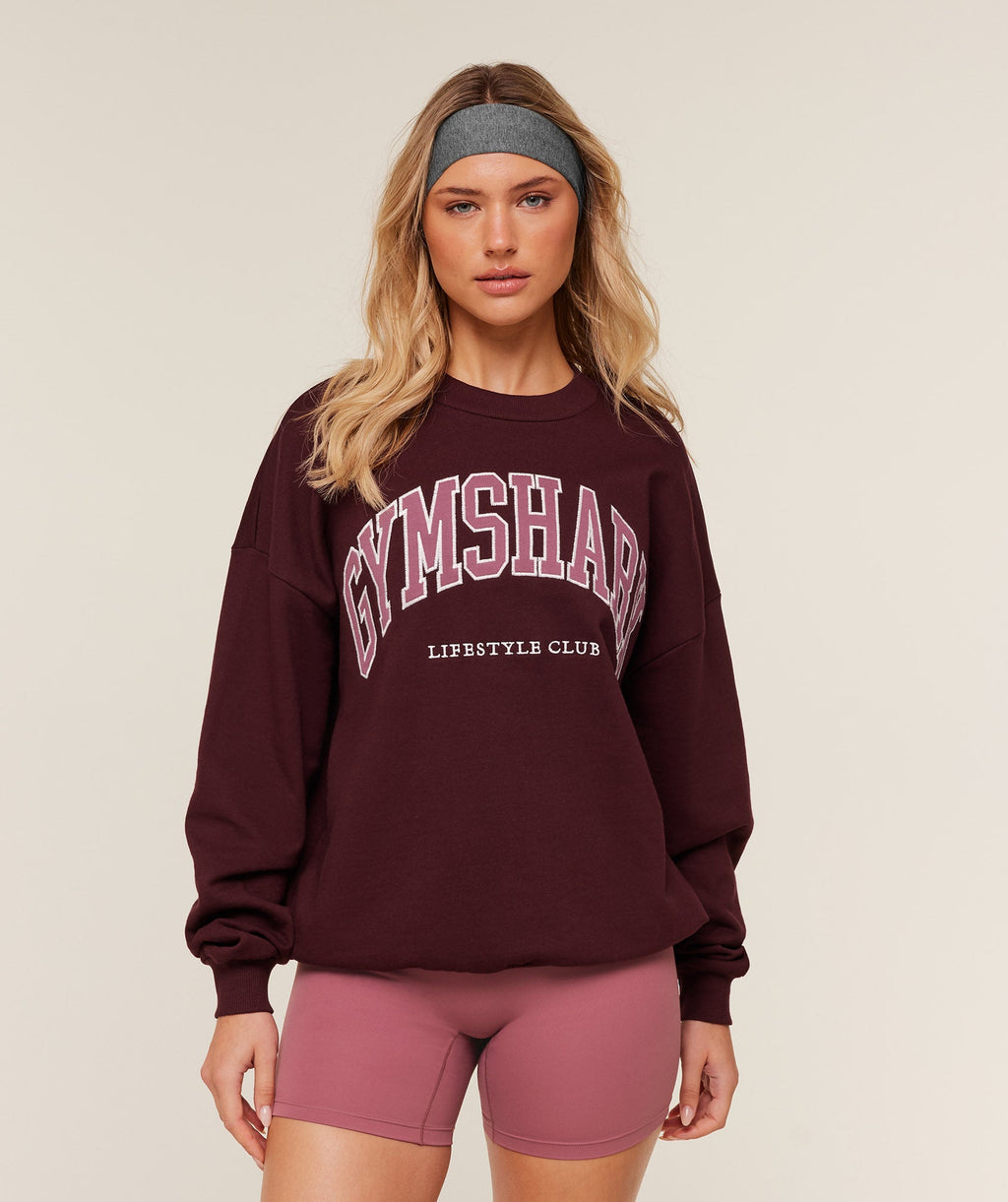 Collegiate Graphic Crew Neck Pullover - GS Rich Maroon — imagem 1