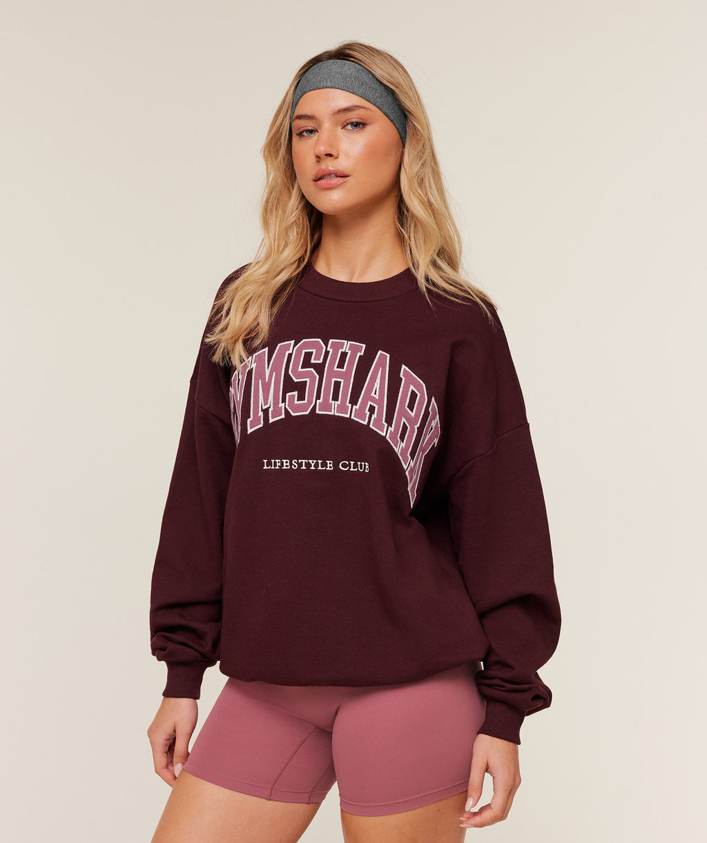 Collegiate Graphic Crew Neck Pullover - GS Rich Maroon — imagem 2