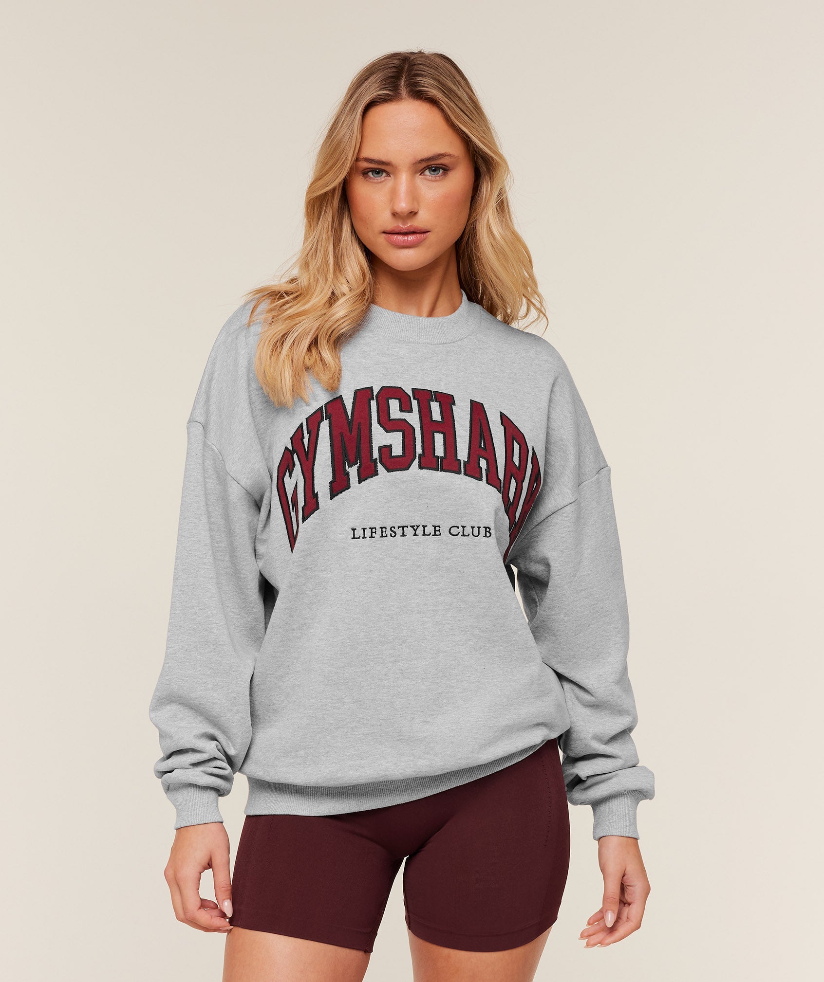 Collegiate Graphic Crew Neck Pullover - Light Grey Core Marl/GS Sets Red — imagem 1