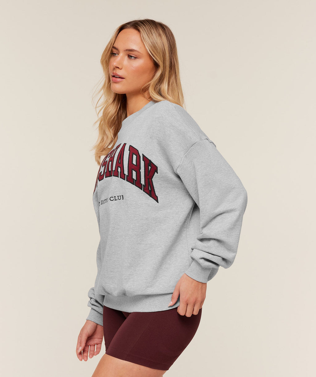 Collegiate Graphic Crew Neck Pullover - Light Grey Core Marl/GS Sets Red — imagem 3