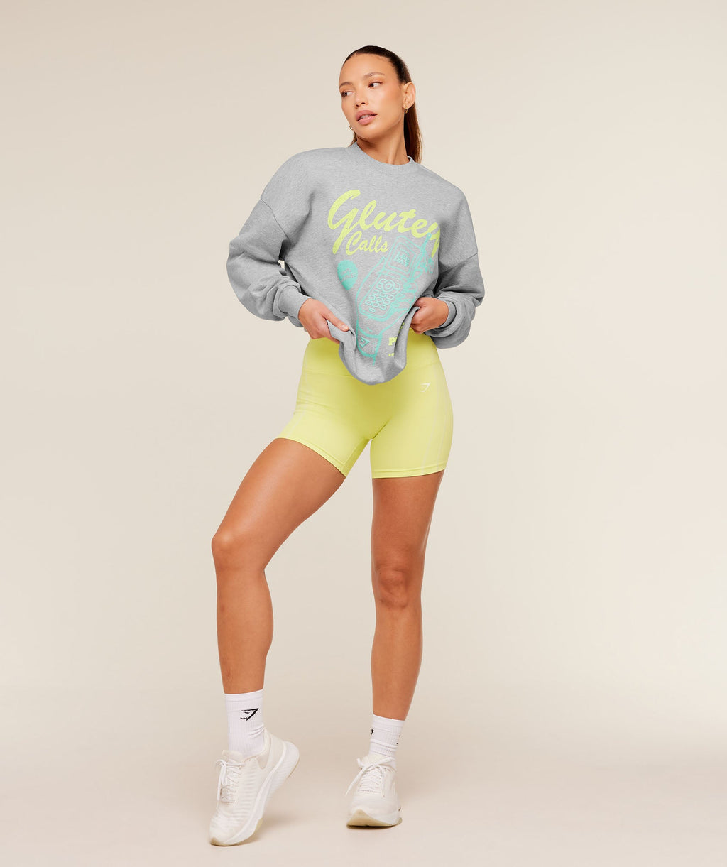 Glutey Calls Graphic Sweatshirt - Light Grey Core Marl — imagem 4
