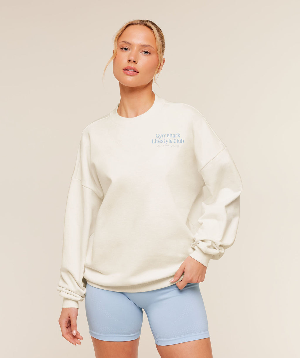 Lifestyle Club Graphic Sweatshirt - Soft White — imagem 1