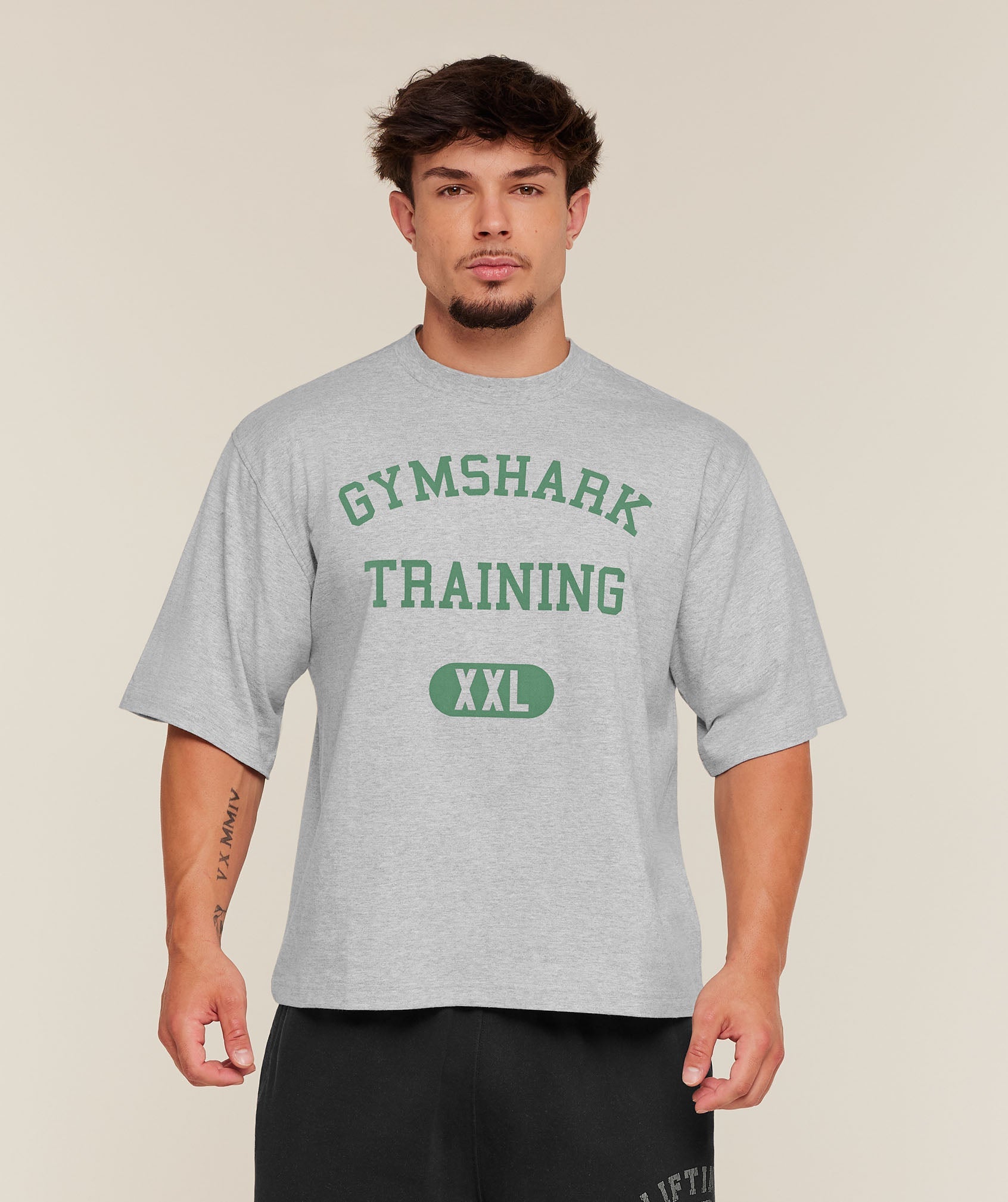 Gymshark Training Graphic T-Shirt - Light Grey Core Marl — imagem 1