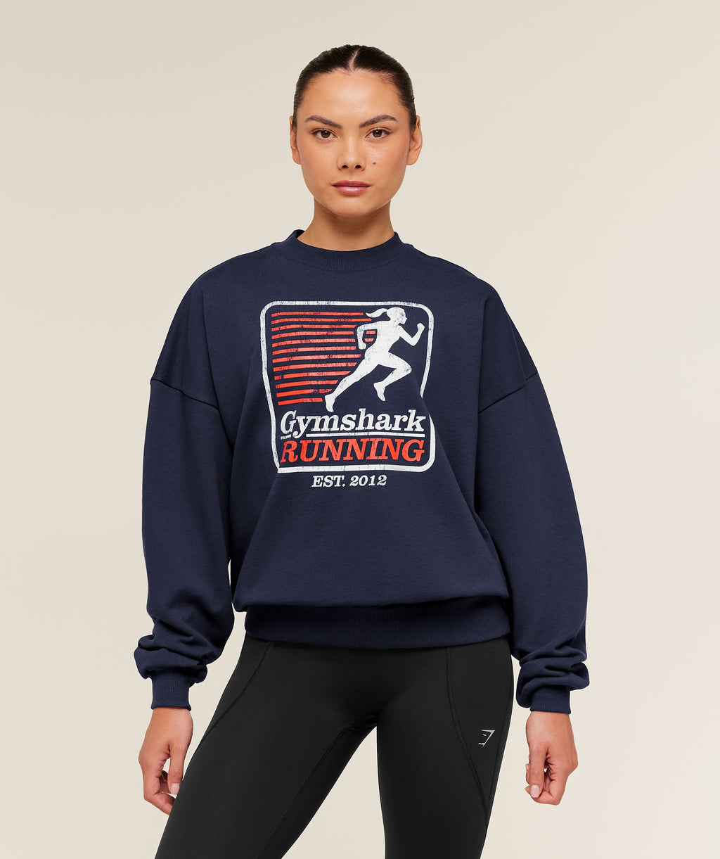 Run Club Graphic Sweatshirt - Heavy Blue — imagem 1