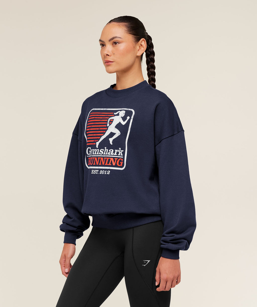 Run Club Graphic Sweatshirt - Heavy Blue — imagem 3