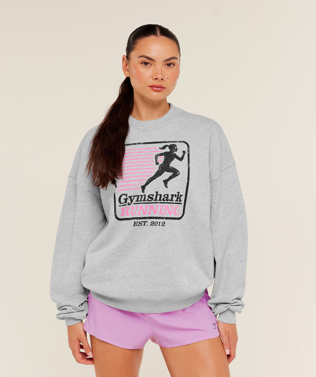 Run Club Graphic Sweatshirt - Light Grey Core Marl — imagem 1
