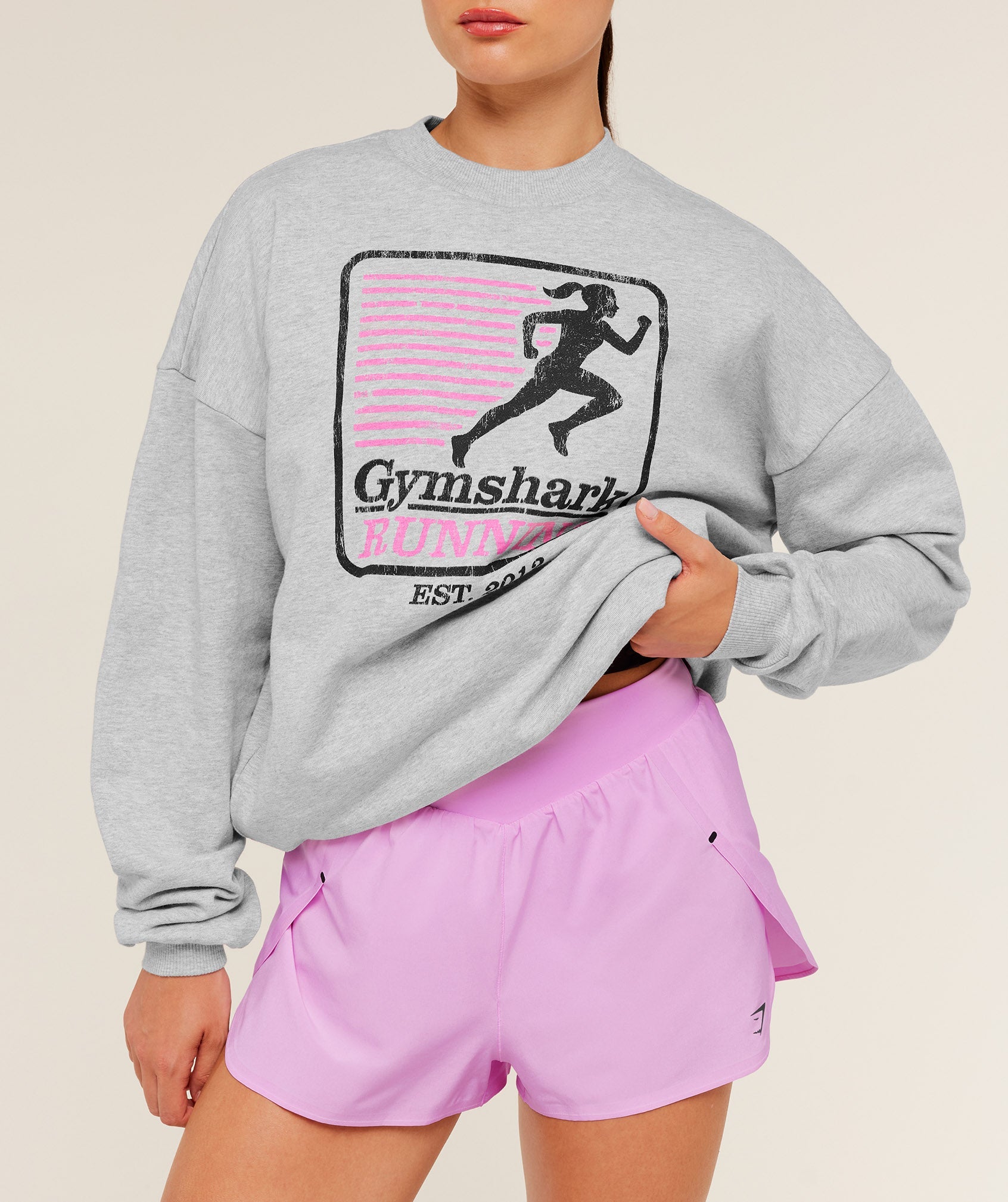 Run Club Graphic Sweatshirt - Light Grey Core Marl — imagem 5