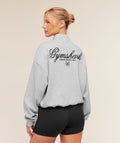 Script Embroidery Oversized Zip Through - Light Grey Core Marl — imagem 1