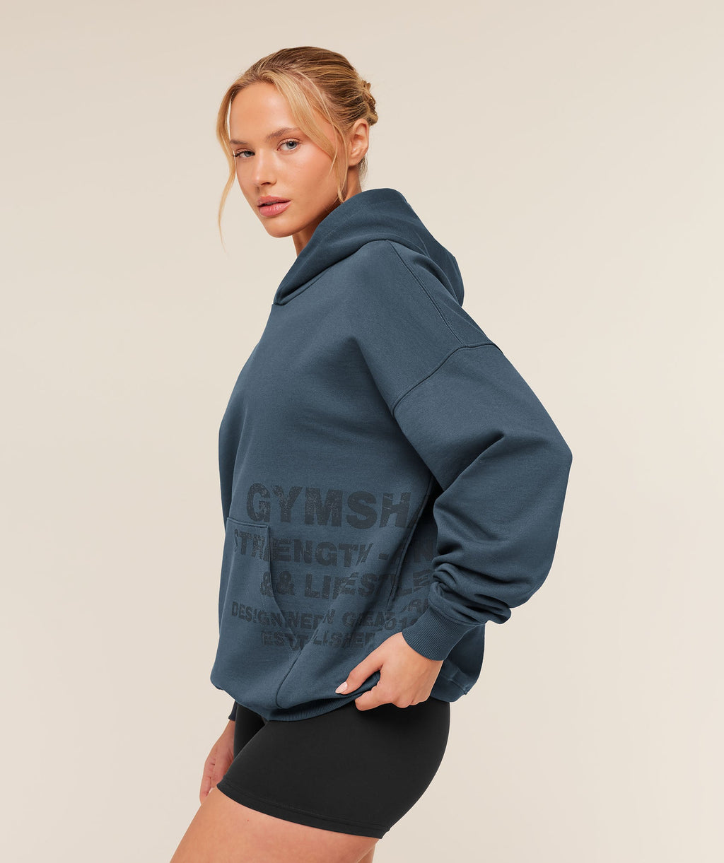 Stacked Graphic Hoodie - Stealth Blue — imagem 3