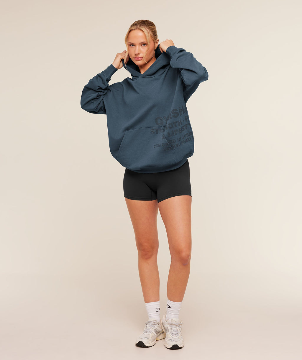 Stacked Graphic Hoodie - Stealth Blue — imagem 4
