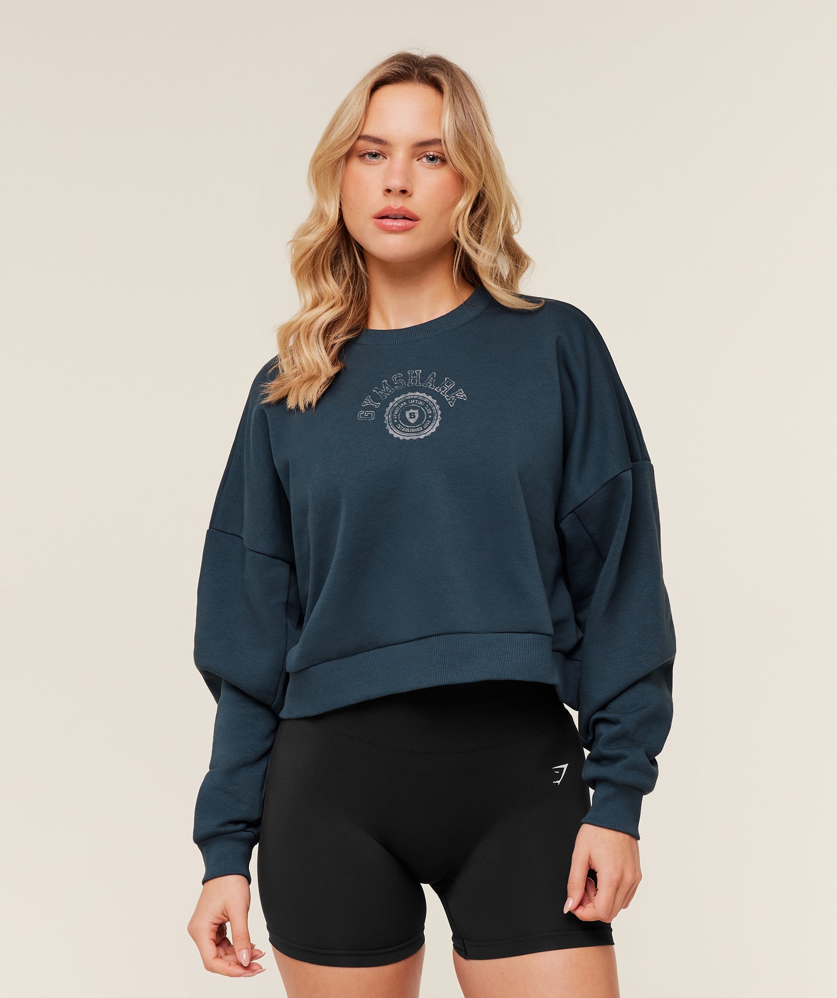 Worn Crest Graphic Sweatshirt - GS Stealth Blue — imagem 1