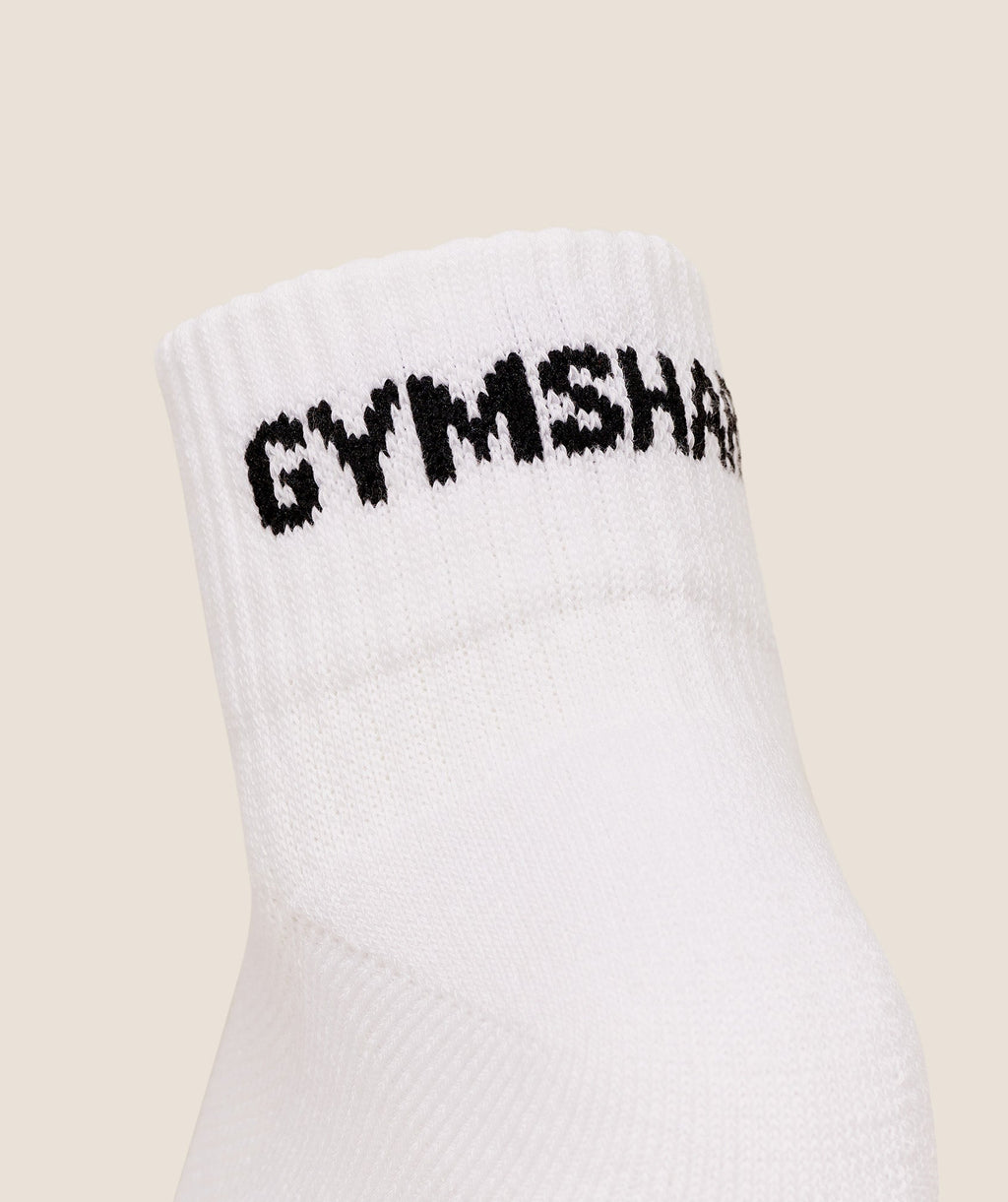 GS Jacquard Quarter Socks 3pk - White — imagem 3