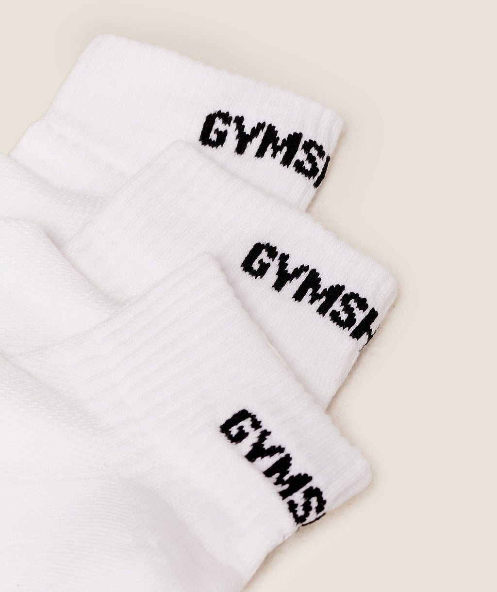 GS Jacquard Quarter Socks 3pk - White — imagem 2