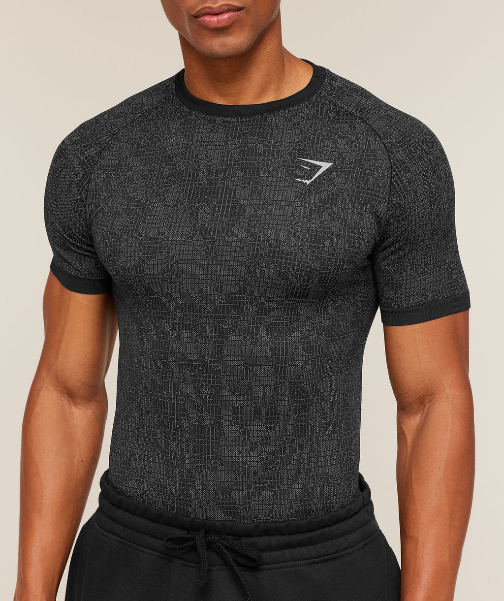 Geo Seamless Grid T-Shirt - Black/Smokey Grey — imagem 5