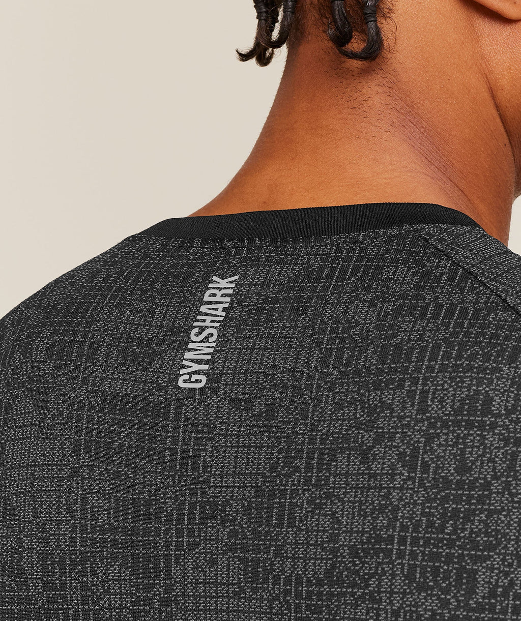 Geo Seamless Grid T-Shirt - Black/Smokey Grey — imagem 7