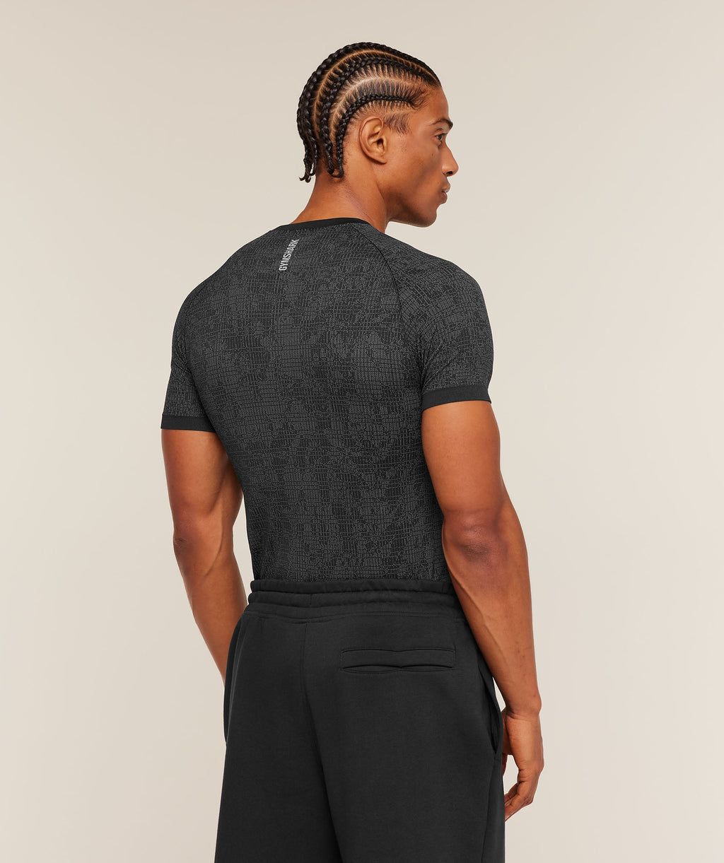 Geo Seamless Grid T-Shirt - Black/Smokey Grey — imagem 2
