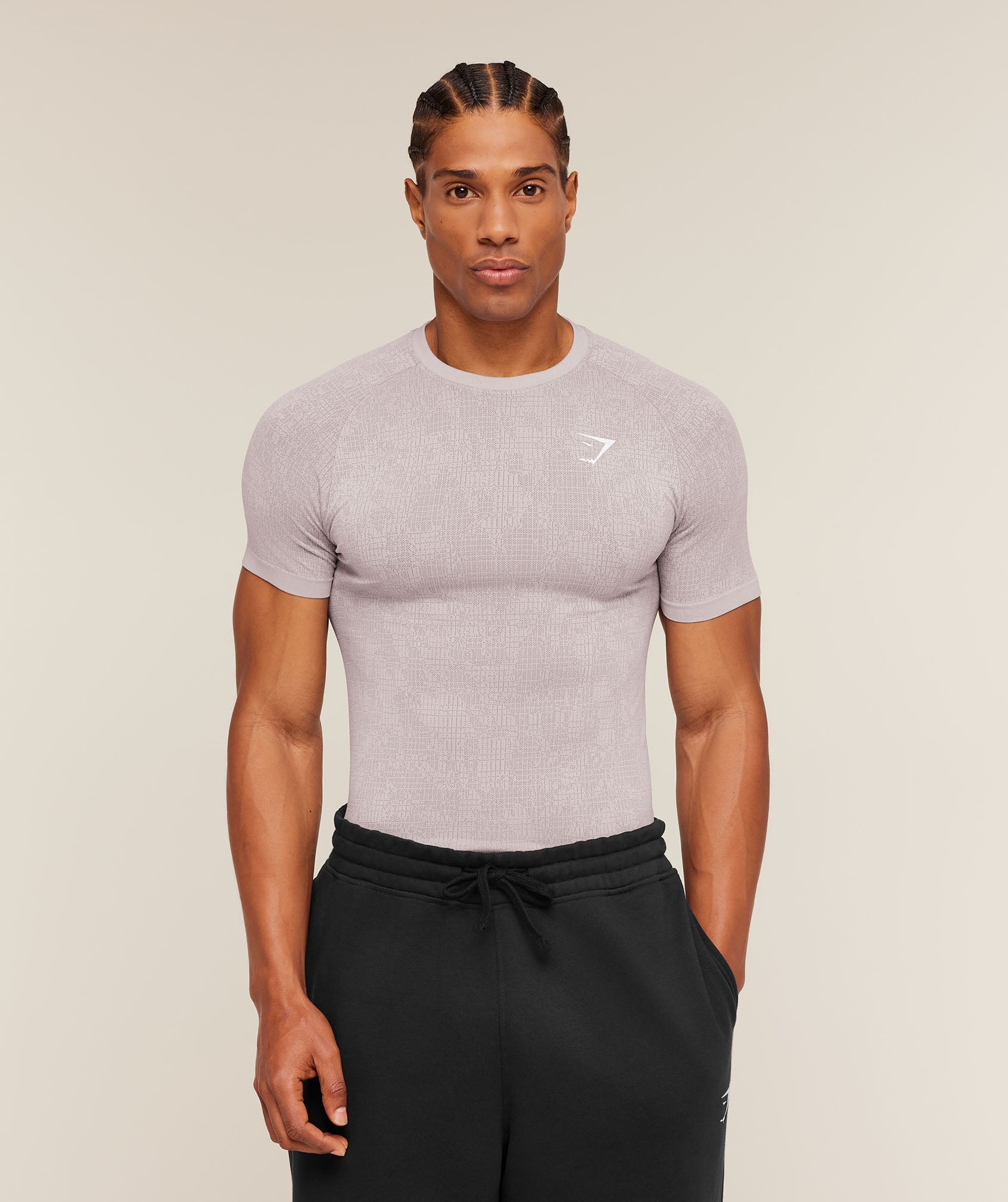 Geo Seamless Grid T-Shirt - Dawn Purple/Dusk Purple — imagem 3