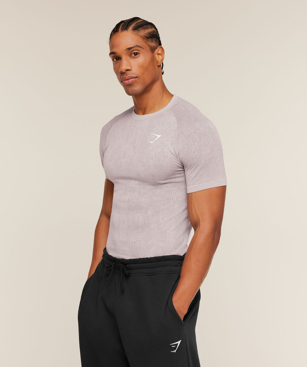 Geo Seamless Grid T-Shirt - Dawn Purple/Dusk Purple — imagem 4